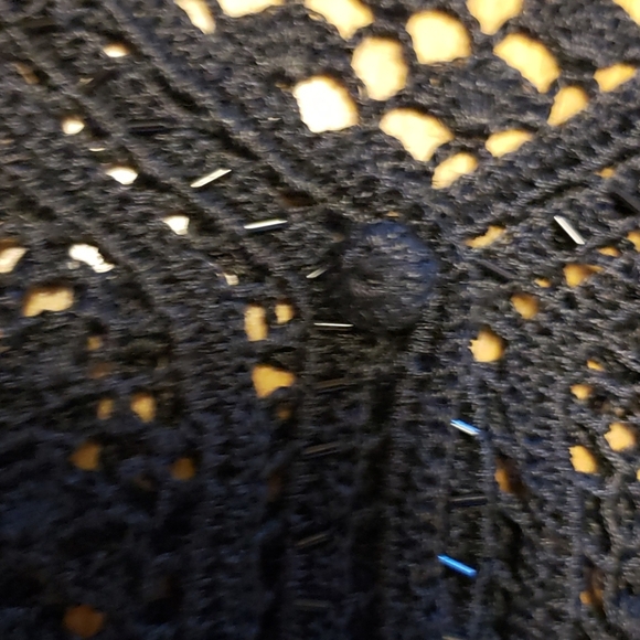 Black beaded short sleeve shrug cardigan 14/16 - Picture 3 of 3